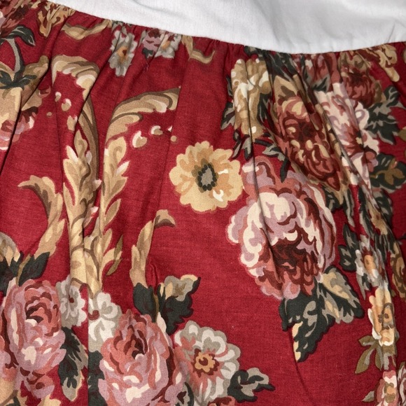 Ralph Lauren Danielle Red Marseilles Floral KING bed skirt USA  cover ruffle NOS - Picture 2 of 5